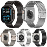 Lot de 5 bracelets de montre xDfind à boucle parapluie milanaise et boucle papillon, compatibles avec Apple Watch 42/44/45/46/49 mm et Apple Watch 38/40/41/S11 42 mm.