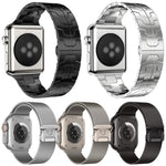 Lot de 5 bracelets de montre xDfind à boucle parapluie milanaise et boucle papillon, compatibles avec Apple Watch 42/44/45/46/49 mm et Apple Watch 38/40/41/S11 42 mm.
