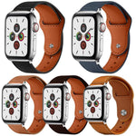 Lot de 5 bracelets de montre xDfind en cuir véritable avec boucle à rivet, compatibles avec Apple Watch 42/44/45/46/49 mm et Apple Watch 38/40/41/S11 42 mm.