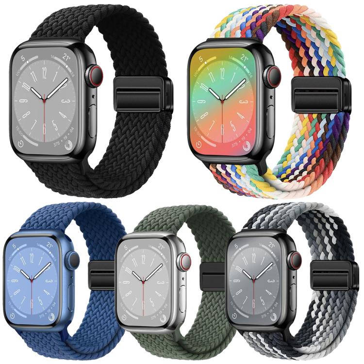 Lot de 5 bracelets de montre tissés à boucle magnétique xDfind, compatibles avec Apple Watch 42/44/45/46/49 mm et Apple Watch 38/40/41/S11 42 mm.