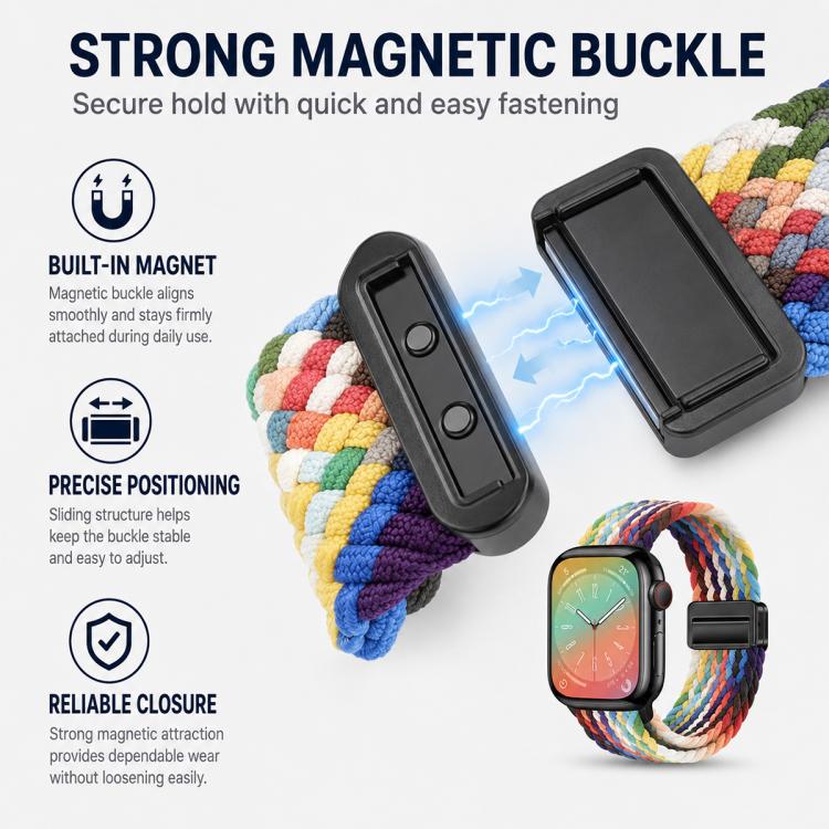 Lot de 5 bracelets de montre tissés à boucle magnétique xDfind, compatibles avec Apple Watch 42/44/45/46/49 mm et Apple Watch 38/40/41/S11 42 mm.