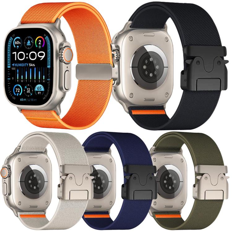 Lot de 5 bracelets de montre extensibles en nylon avec boucle parachute xDfind, compatibles avec Apple Watch 42/44/45/46/49 mm et Apple Watch 38/40/41/S11 42 mm.