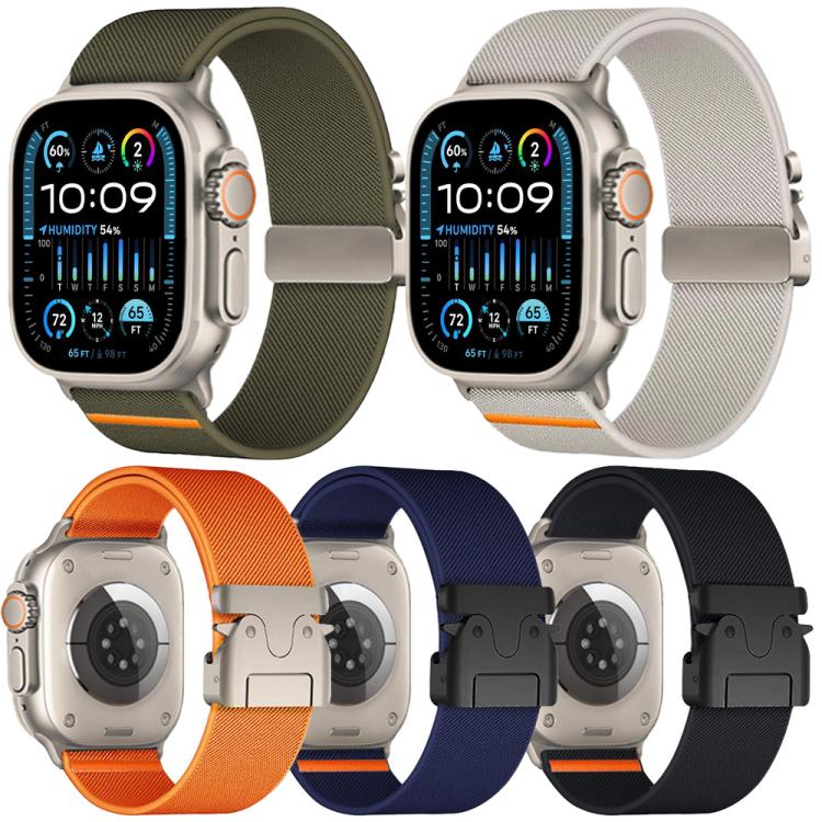 Lot de 5 bracelets de montre extensibles en nylon avec boucle parachute xDfind, compatibles avec Apple Watch 42/44/45/46/49 mm et Apple Watch 38/40/41/S11 42 mm.