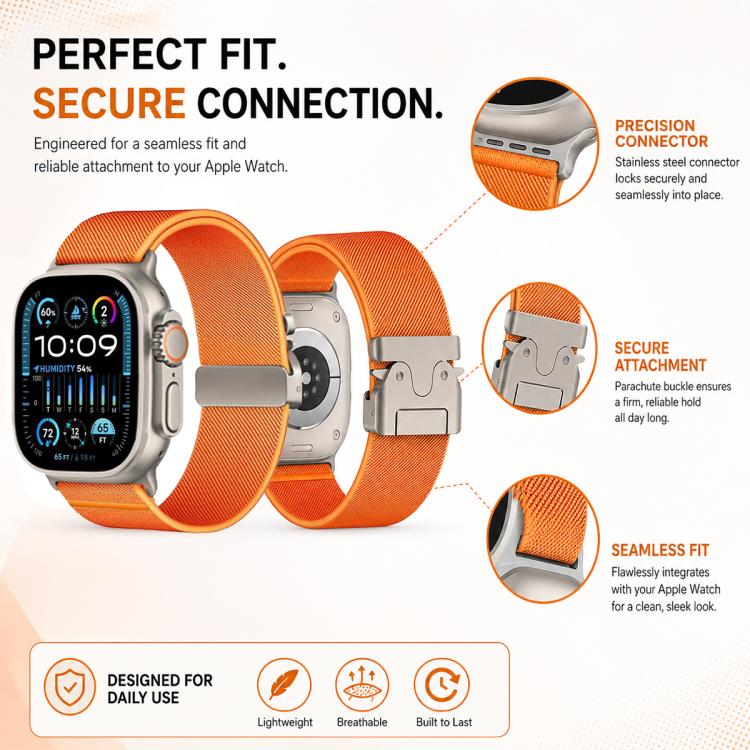 Lot de 5 bracelets de montre extensibles en nylon avec boucle parachute xDfind, compatibles avec Apple Watch 42/44/45/46/49 mm et Apple Watch 38/40/41/S11 42 mm.