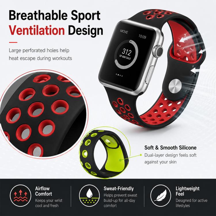 Lot de 5 bracelets de montre sport en silicone bicolores xDfind, compatibles avec Apple Watch 42/44/45/46/49 mm et Apple Watch 38/40/41/S11 42 mm.