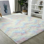 Tapis Dégradé Simple pour Canapé, Chevet, Salon, Chambre, Arc-en-ciel 100x200cm, Rose Violet 100x200cm, Gris Clair 100x200cm