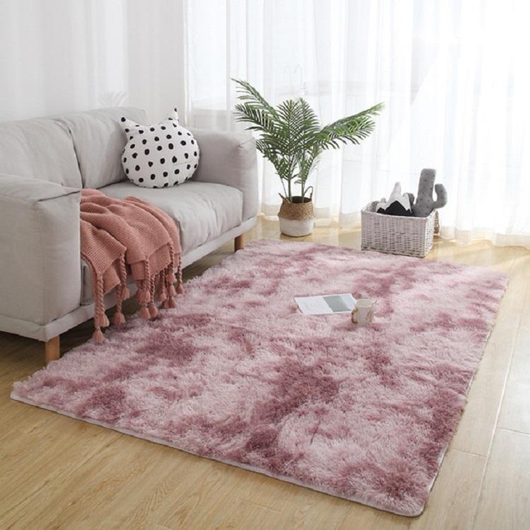 Tapis Dégradé Simple pour Canapé, Chevet, Salon, Chambre, Arc-en-ciel 100x200cm, Rose Violet 100x200cm, Gris Clair 100x200cm