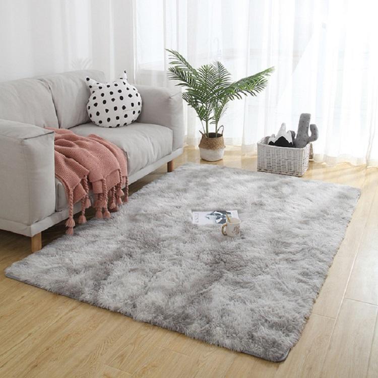 Tapis Dégradé Simple pour Canapé, Chevet, Salon, Chambre, Arc-en-ciel 100x200cm, Rose Violet 100x200cm, Gris Clair 100x200cm