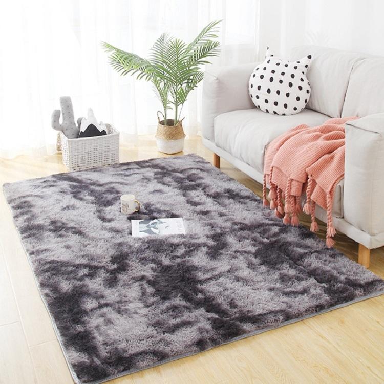 Tapis Dégradé Simple pour Canapé, Chevet, Salon, Chambre, Arc-en-ciel 100x200cm, Rose Violet 100x200cm, Gris Clair 100x200cm