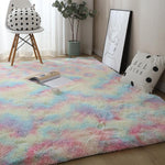 Tapis Dégradé Simple pour Canapé, Chevet, Salon, Chambre, Arc-en-ciel 100x200cm, Rose Violet 100x200cm, Gris Clair 100x200cm