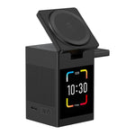 S5D Chargeur sans fil multifonctionnel 3 en 1 de 15 W avec écran tactile et fonction haut-parleur Bluetooth