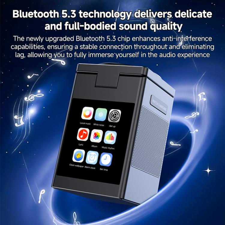 S5D Chargeur sans fil multifonctionnel 3 en 1 de 15 W avec écran tactile et fonction haut-parleur Bluetooth