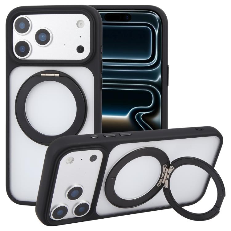 GEBEI Jazz Series Coque de téléphone MagSafe givrée avec support rotatif à 360 degrés, Pour iPhone 17 Pro Max, Pour iPhone 17 Pro