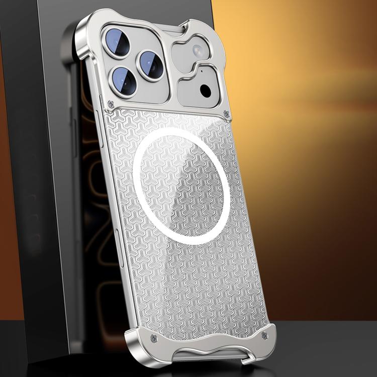 Coque de téléphone en alliage d'aluminium sans bordure MagSafe à motif d'armure dorée, pour iPhone 17 Pro Max, pour iPhone 17 Pro