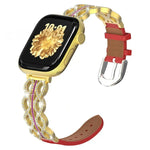 Bracelet de montre hybride en cuir véritable et acier inoxydable avec diamants, de marque xDfind, pour Apple Watch 38 / 40 / 41 / S11 42mm