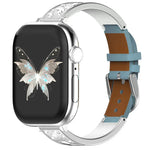 Bracelet de montre hybride xDfind Butterfly en acier inoxydable et cuir véritable, compatible avec Apple Watch 42/44/45/46/49 mm et Apple Watch 38/40/41/S11 42 mm.