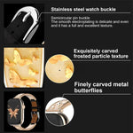 Bracelet de montre hybride xDfind Butterfly en acier inoxydable et cuir véritable, compatible avec Apple Watch 42/44/45/46/49 mm et Apple Watch 38/40/41/S11 42 mm.