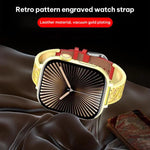 Bracelet de montre en cuir véritable hybride en acier inoxydable avec motif floral rétro xDfind, pour Apple Watch 38 / 40 / 41 / S11 42mm