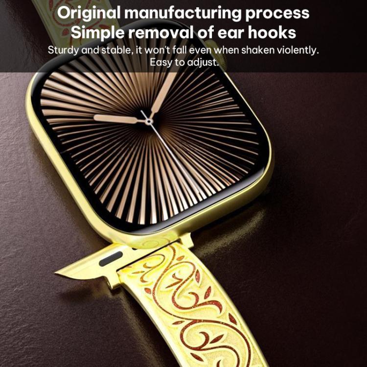 Bracelet de montre en cuir véritable hybride en acier inoxydable avec motif floral rétro xDfind, pour Apple Watch 38 / 40 / 41 / S11 42mm