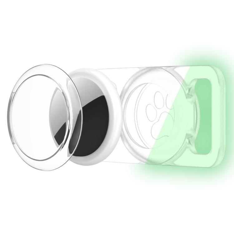 xDfind Traceur de Collier pour Animaux en Silicone avec Couverture Transparente en PC, Pour AirTag 2e Génération / AirTag 1re Génération