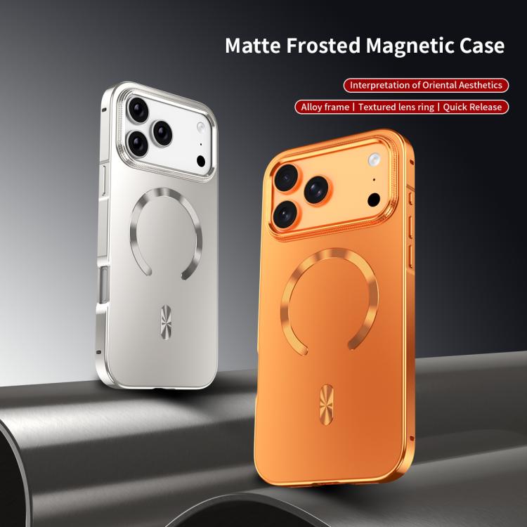 Coque de téléphone magnétique givrée en alliage métallique MagSafe, Pour iPhone 17 Pro Max, Pour iPhone 17 Pro, Pour iPhone 17, Pour iPhone Air, Pour iPhone 16 Pro Max, Pour iPhone 16 Pro, Pour iPhone 15 Pro Max, Pour iPhone 15 Pro