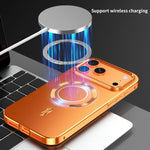 Coque de téléphone magnétique givrée en alliage métallique MagSafe, Pour iPhone 17 Pro Max, Pour iPhone 17 Pro, Pour iPhone 17, Pour iPhone Air, Pour iPhone 16 Pro Max, Pour iPhone 16 Pro, Pour iPhone 15 Pro Max, Pour iPhone 15 Pro