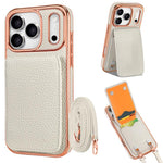 Étui de téléphone en PU texturé litchi VIETAO avec cordon, Pour iPhone 17 Pro Max, Pour iPhone 17 Pro