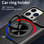 Coque de téléphone multifonctionnelle magnétique antichoc avec fenêtre coulissante pour objectif, pour iPhone 13 Pro Max, pour iPhone 13 Pro, pour iPhone 12 Pro Max, pour iPhone 11 Pro Max, pour iPhone 11