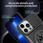 Coque de téléphone multifonctionnelle magnétique antichoc avec fenêtre coulissante pour objectif, pour iPhone 13 Pro Max, pour iPhone 13 Pro, pour iPhone 12 Pro Max, pour iPhone 11 Pro Max, pour iPhone 11