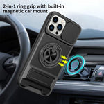 Coque de téléphone multifonctionnelle magnétique antichoc avec fenêtre coulissante pour objectif, pour iPhone 13 Pro Max, pour iPhone 13 Pro, pour iPhone 12 Pro Max, pour iPhone 11 Pro Max, pour iPhone 11