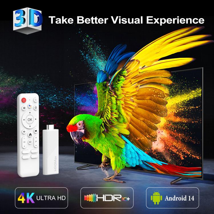 H96 Max H313 Android 14 Mini clé TV HD avec télécommande, ARM Cortex-A53 Quad Core, 2 Go+16 Go, 2 Go+8 Go