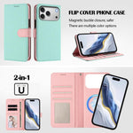 Étui de téléphone en cuir végétalien avec texture Litchi amovible et patch magnétique latéral, pour iPhone 17 Pro Max, pour iPhone 17 Pro, pour iPhone 17, pour iPhone Air, pour iPhone 16 Pro Max, pour iPhone 16 Pro, pour iPhone 16 Plus, pour iPhone 16