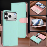 Étui de téléphone en cuir végétalien avec texture Litchi amovible et patch magnétique latéral, pour iPhone 17 Pro Max, pour iPhone 17 Pro, pour iPhone 17, pour iPhone Air, pour iPhone 16 Pro Max, pour iPhone 16 Pro, pour iPhone 16 Plus, pour iPhone 16