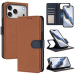 Étui de téléphone en cuir végétalien avec texture Litchi amovible et patch magnétique latéral, pour iPhone 17 Pro Max, pour iPhone 17 Pro, pour iPhone 17, pour iPhone Air, pour iPhone 16 Pro Max, pour iPhone 16 Pro, pour iPhone 16 Plus, pour iPhone 16