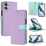 Étui de téléphone en cuir végétalien avec texture Litchi amovible et patch magnétique latéral, pour iPhone 17 Pro Max, pour iPhone 17 Pro, pour iPhone 17, pour iPhone Air, pour iPhone 16 Pro Max, pour iPhone 16 Pro, pour iPhone 16 Plus, pour iPhone 16