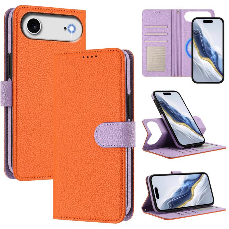 Étui de téléphone en cuir végétalien avec texture Litchi amovible et patch magnétique latéral, pour iPhone 17 Pro Max, pour iPhone 17 Pro, pour iPhone 17, pour iPhone Air, pour iPhone 16 Pro Max, pour iPhone 16 Pro, pour iPhone 16 Plus, pour iPhone 16