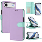 Étui de téléphone en cuir végétalien avec texture Litchi amovible et patch magnétique latéral, pour iPhone 17 Pro Max, pour iPhone 17 Pro, pour iPhone 17, pour iPhone Air, pour iPhone 16 Pro Max, pour iPhone 16 Pro, pour iPhone 16 Plus, pour iPhone 16