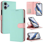 Étui de téléphone en cuir végétalien avec texture Litchi amovible et patch magnétique latéral, pour iPhone 17 Pro Max, pour iPhone 17 Pro, pour iPhone 17, pour iPhone Air, pour iPhone 16 Pro Max, pour iPhone 16 Pro, pour iPhone 16 Plus, pour iPhone 16