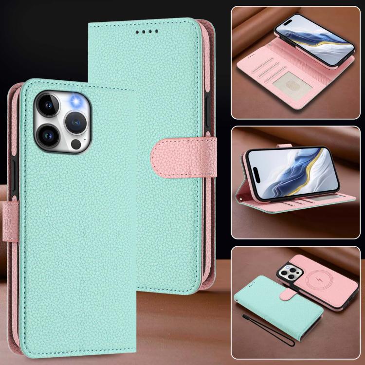 Coque de téléphone en cuir végan à patch latéral magnétique détachable texture litchi, pour iPhone 13 Pro Max, pour iPhone 13 Pro, pour iPhone 13, pour iPhone 12 / 12 Pro, pour iPhone 12 Pro Max, pour iPhone 11 Pro Max, pour iPhone 11, pour iPhone 11 Pro