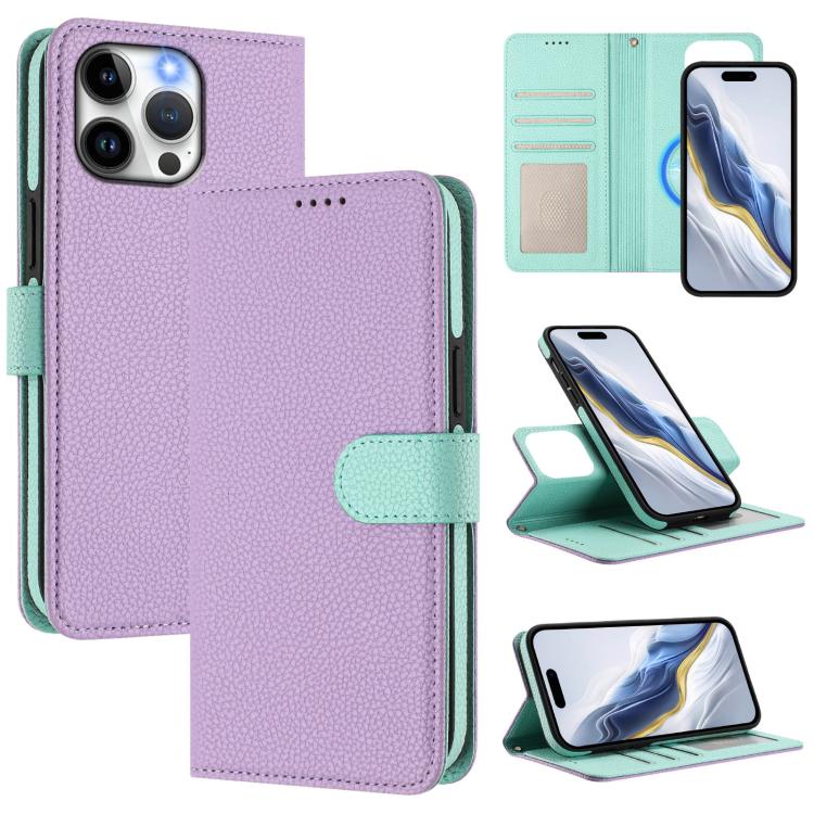 Coque de téléphone en cuir végan à patch latéral magnétique détachable texture litchi, pour iPhone 13 Pro Max, pour iPhone 13 Pro, pour iPhone 13, pour iPhone 12 / 12 Pro, pour iPhone 12 Pro Max, pour iPhone 11 Pro Max, pour iPhone 11, pour iPhone 11 Pro