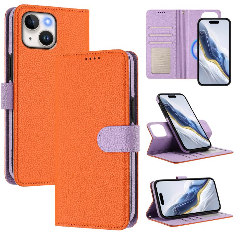 Coque de téléphone en cuir végan à patch latéral magnétique détachable texture litchi, pour iPhone 13 Pro Max, pour iPhone 13 Pro, pour iPhone 13, pour iPhone 12 / 12 Pro, pour iPhone 12 Pro Max, pour iPhone 11 Pro Max, pour iPhone 11, pour iPhone 11 Pro