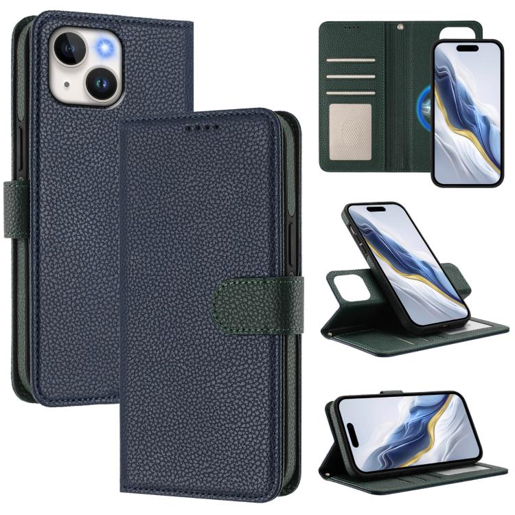 Coque de téléphone en cuir végan à patch latéral magnétique détachable texture litchi, pour iPhone 13 Pro Max, pour iPhone 13 Pro, pour iPhone 13, pour iPhone 12 / 12 Pro, pour iPhone 12 Pro Max, pour iPhone 11 Pro Max, pour iPhone 11, pour iPhone 11 Pro