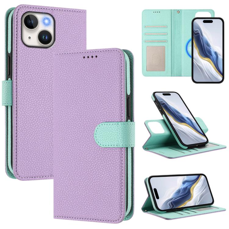 Coque de téléphone en cuir végan à patch latéral magnétique détachable texture litchi, pour iPhone 13 Pro Max, pour iPhone 13 Pro, pour iPhone 13, pour iPhone 12 / 12 Pro, pour iPhone 12 Pro Max, pour iPhone 11 Pro Max, pour iPhone 11, pour iPhone 11 Pro