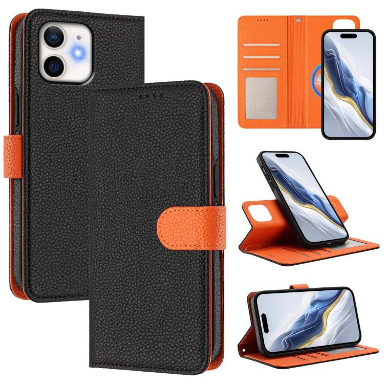 Coque de téléphone en cuir végan à patch latéral magnétique détachable texture litchi, pour iPhone 13 Pro Max, pour iPhone 13 Pro, pour iPhone 13, pour iPhone 12 / 12 Pro, pour iPhone 12 Pro Max, pour iPhone 11 Pro Max, pour iPhone 11, pour iPhone 11 Pro