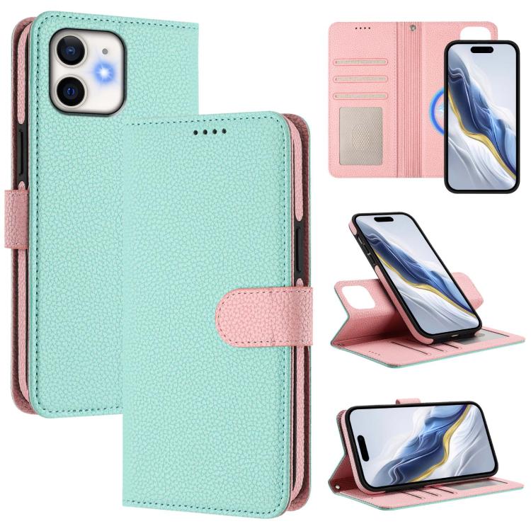 Coque de téléphone en cuir végan à patch latéral magnétique détachable texture litchi, pour iPhone 13 Pro Max, pour iPhone 13 Pro, pour iPhone 13, pour iPhone 12 / 12 Pro, pour iPhone 12 Pro Max, pour iPhone 11 Pro Max, pour iPhone 11, pour iPhone 11 Pro