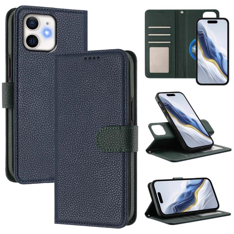 Coque de téléphone en cuir végan à patch latéral magnétique détachable texture litchi, pour iPhone 13 Pro Max, pour iPhone 13 Pro, pour iPhone 13, pour iPhone 12 / 12 Pro, pour iPhone 12 Pro Max, pour iPhone 11 Pro Max, pour iPhone 11, pour iPhone 11 Pro