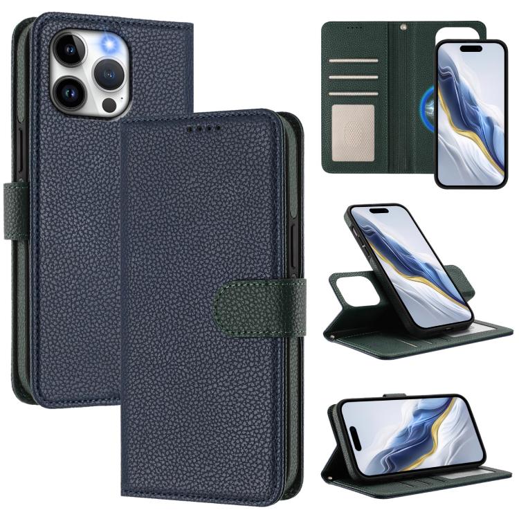 Coque de téléphone en cuir végan à patch latéral magnétique détachable texture litchi, pour iPhone 13 Pro Max, pour iPhone 13 Pro, pour iPhone 13, pour iPhone 12 / 12 Pro, pour iPhone 12 Pro Max, pour iPhone 11 Pro Max, pour iPhone 11, pour iPhone 11 Pro