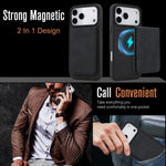 Étui portefeuille magnétique détachable en similicuir rétro YM030, pour iPhone 17 Pro Max, pour iPhone 17 Pro