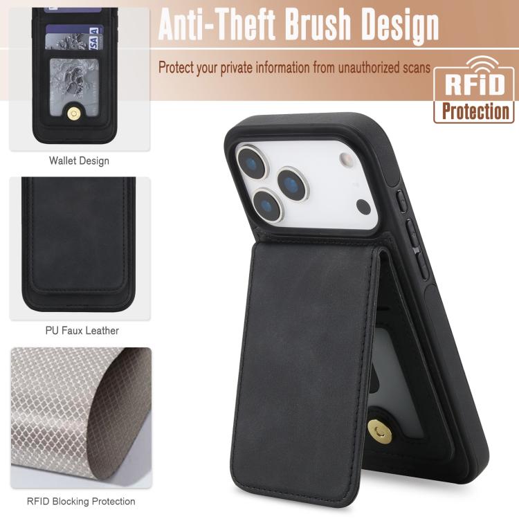 Étui portefeuille magnétique détachable en similicuir rétro YM030, pour iPhone 17 Pro Max, pour iPhone 17 Pro