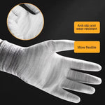 10 paires de gants de protection antistatiques en PU rayé avec paume enduite, livraison couleur aléatoire, S, M, L